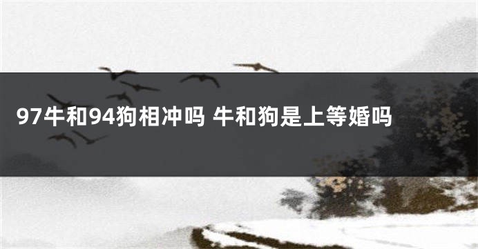 97牛和94狗相冲吗 牛和狗是上等婚吗