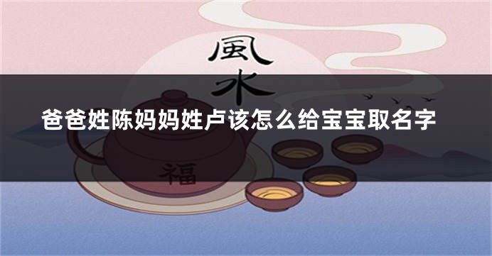 爸爸姓陈妈妈姓卢该怎么给宝宝取名字