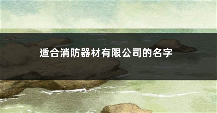 适合消防器材有限公司的名字