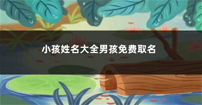 小孩姓名大全男孩免费取名