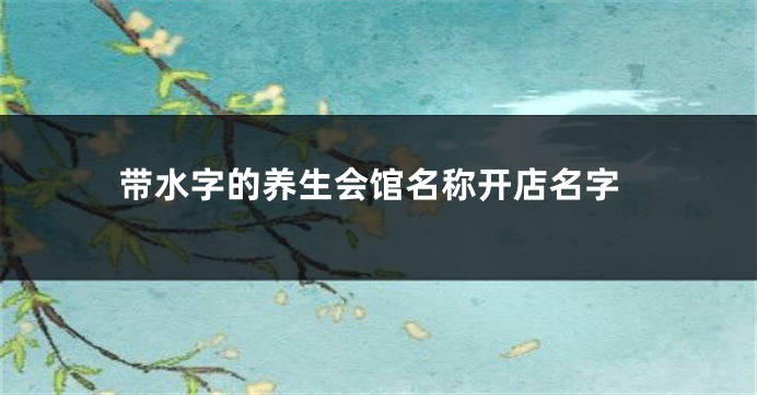 带水字的养生会馆名称开店名字