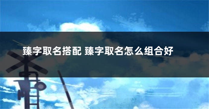 臻字取名搭配 臻字取名怎么组合好