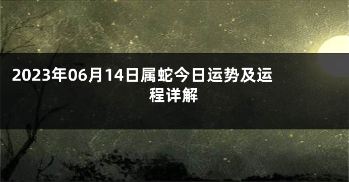 2023年06月14日属蛇今日运势及运程详解