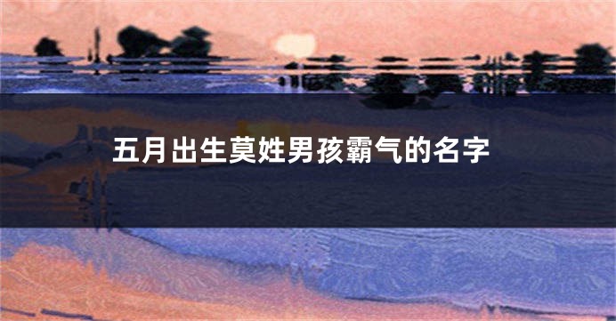 五月出生莫姓男孩霸气的名字