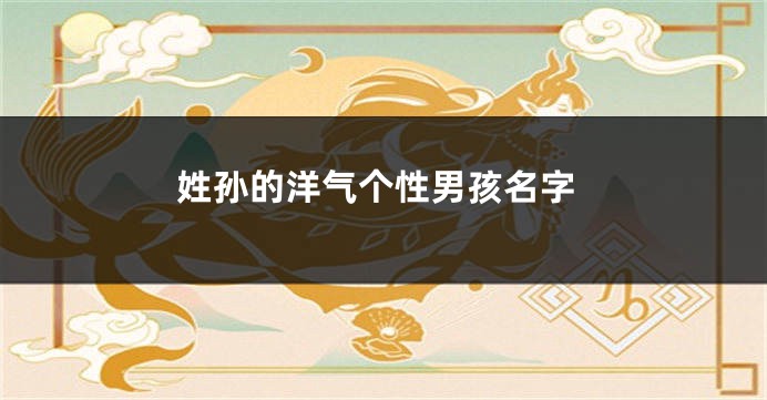 姓孙的洋气个性男孩名字