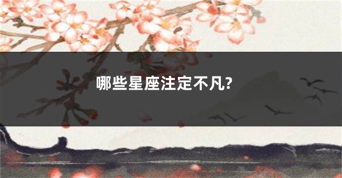 哪些星座注定不凡?