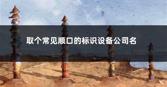 取个常见顺口的标识设备公司名