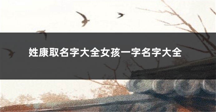 姓康取名字大全女孩一字名字大全