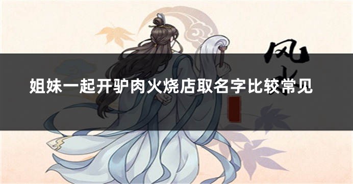 姐妹一起开驴肉火烧店取名字比较常见