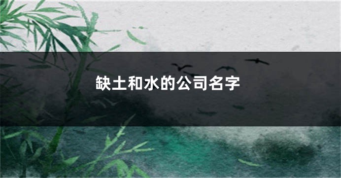 缺土和水的公司名字