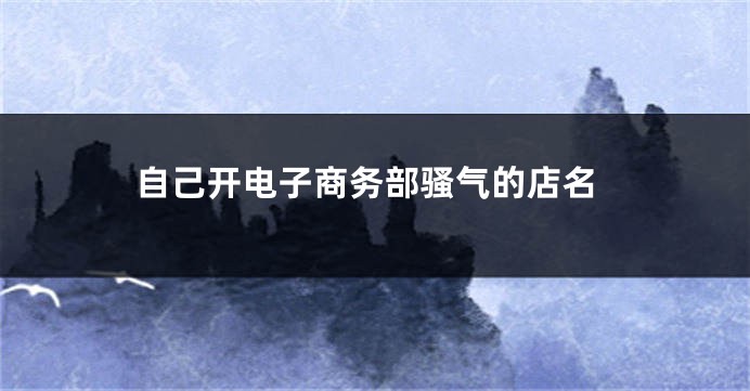 自己开电子商务部骚气的店名