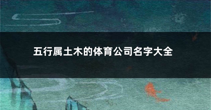 五行属土木的体育公司名字大全