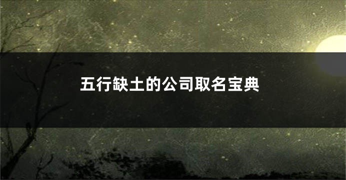 五行缺土的公司取名宝典