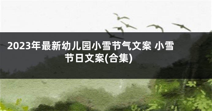 2023年最新幼儿园小雪节气文案 小雪节日文案(合集)