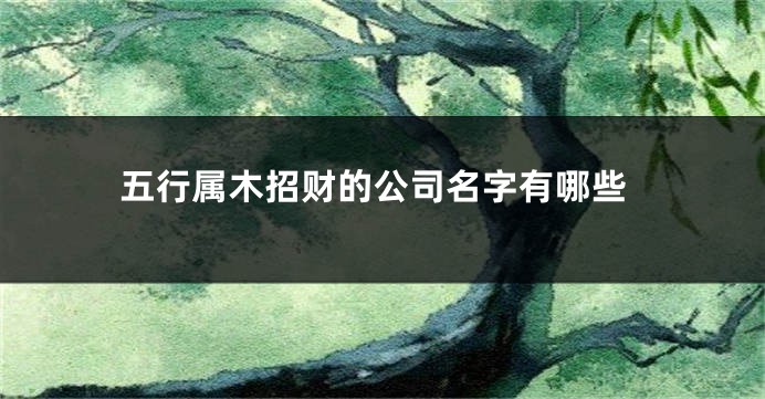五行属木招财的公司名字有哪些