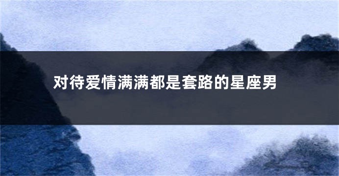 对待爱情满满都是套路的星座男