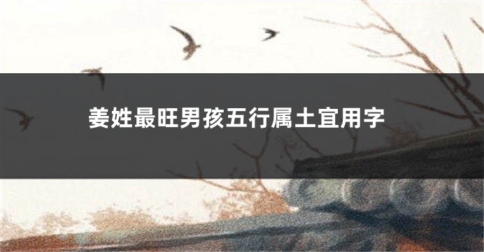姜姓最旺男孩五行属土宜用字