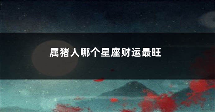 属猪人哪个星座财运最旺