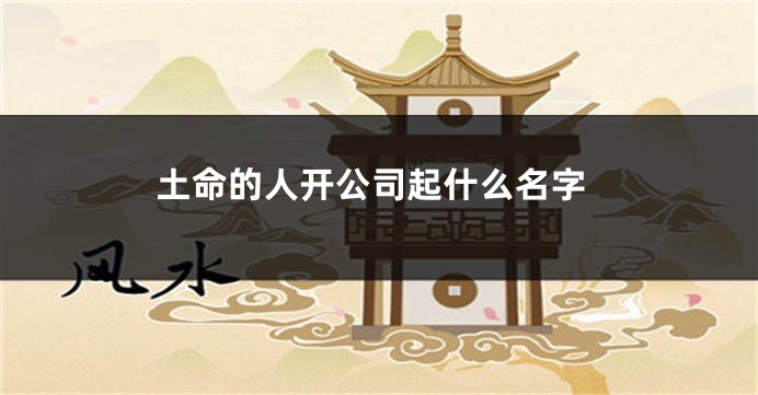 土命的人开公司起什么名字