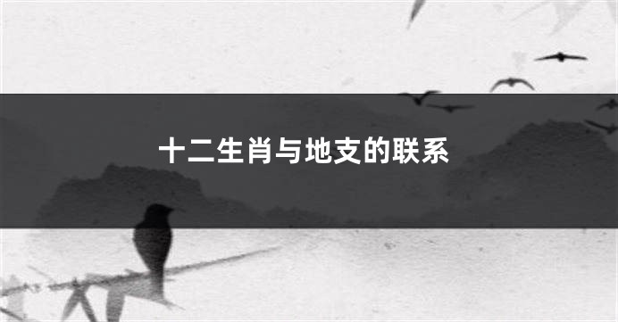 十二生肖与地支的联系
