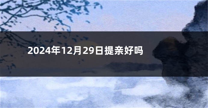 2024年12月29日提亲好吗