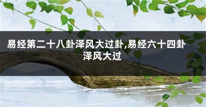 易经第二十八卦泽风大过卦,易经六十四卦泽风大过