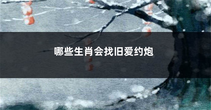 哪些生肖会找旧爱约炮