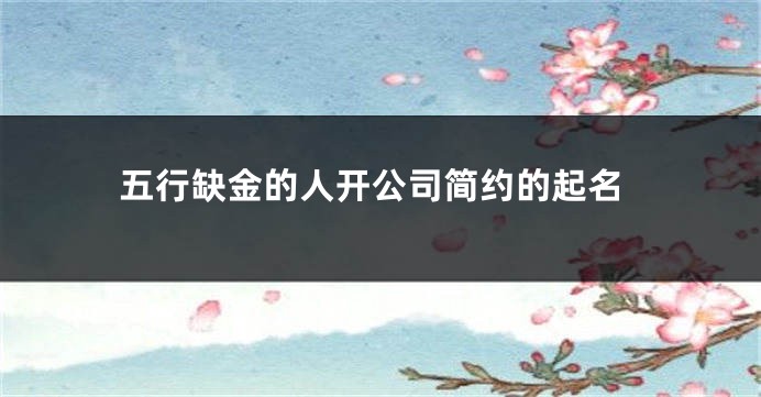 五行缺金的人开公司简约的起名