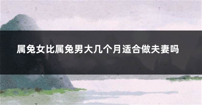 属兔女比属兔男大几个月适合做夫妻吗