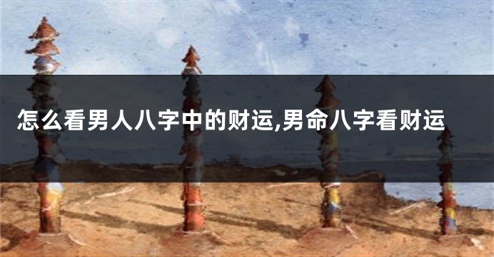 怎么看男人八字中的财运,男命八字看财运