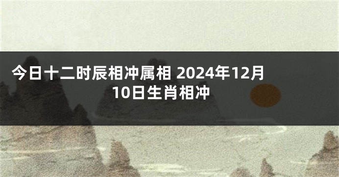今日十二时辰相冲属相 2024年12月10日生肖相冲