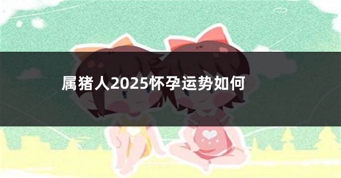 属猪人2025怀孕运势如何