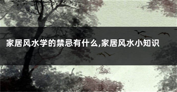 家居风水学的禁忌有什么,家居风水小知识