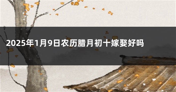 2025年1月9日农历腊月初十嫁娶好吗