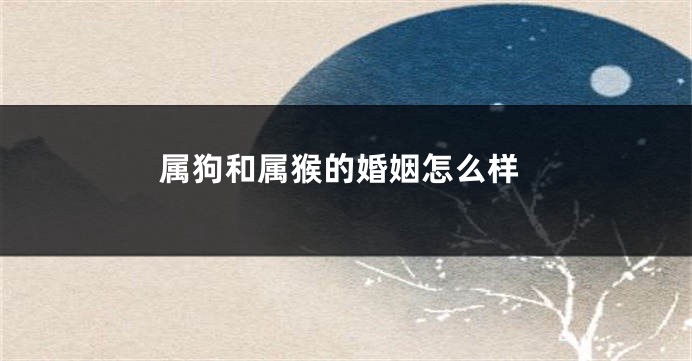 属狗和属猴的婚姻怎么样