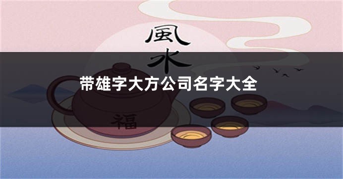 带雄字大方公司名字大全