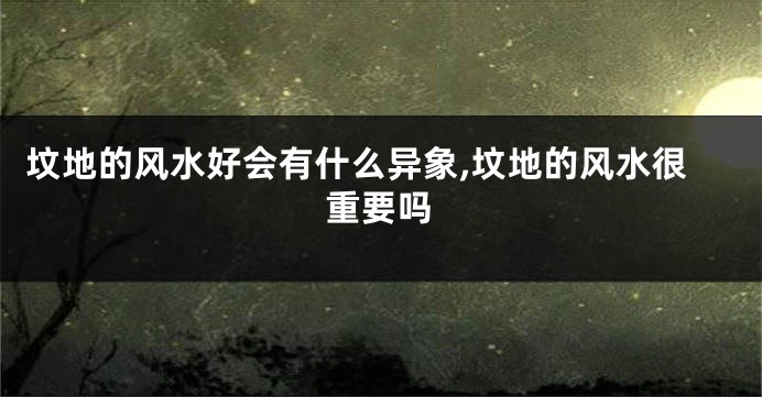 坟地的风水好会有什么异象,坟地的风水很重要吗