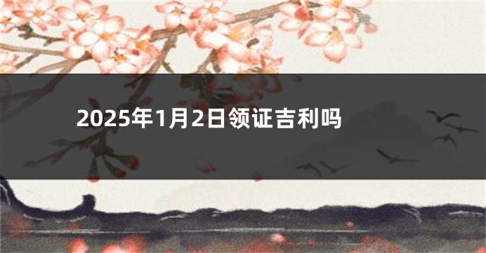 2025年1月2日领证吉利吗