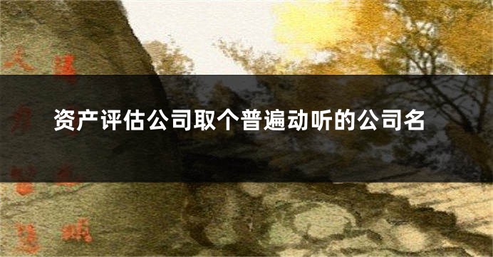 资产评估公司取个普遍动听的公司名