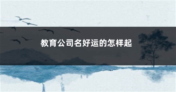教育公司名好运的怎样起