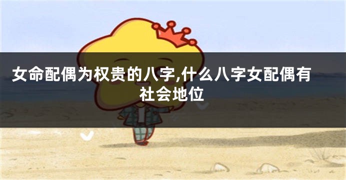 女命配偶为权贵的八字,什么八字女配偶有社会地位