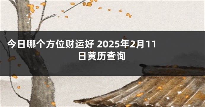 今日哪个方位财运好 2025年2月11日黄历查询