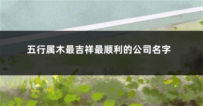 五行属木最吉祥最顺利的公司名字