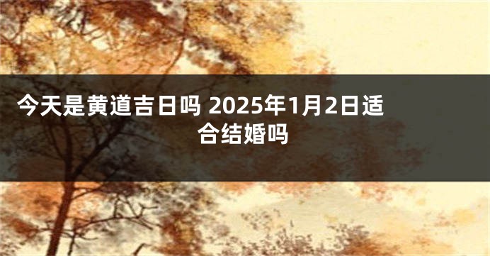 今天是黄道吉日吗 2025年1月2日适合结婚吗