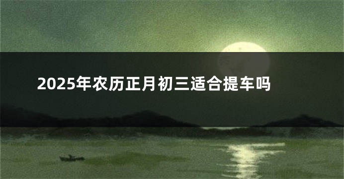 2025年农历正月初三适合提车吗