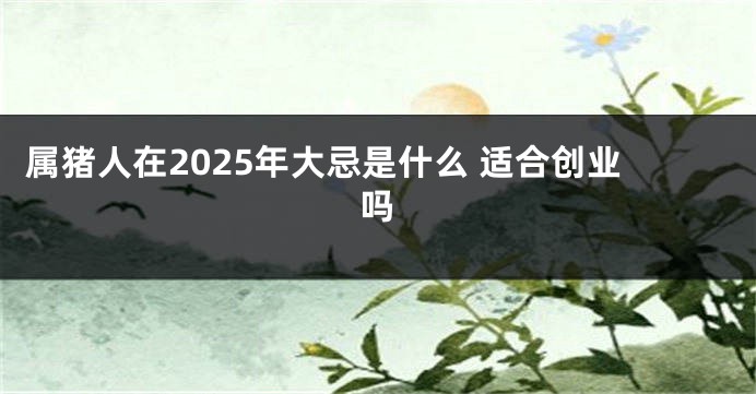 属猪人在2025年大忌是什么 适合创业吗