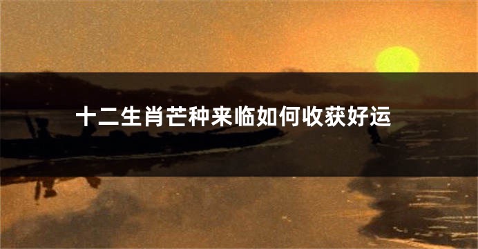 十二生肖芒种来临如何收获好运