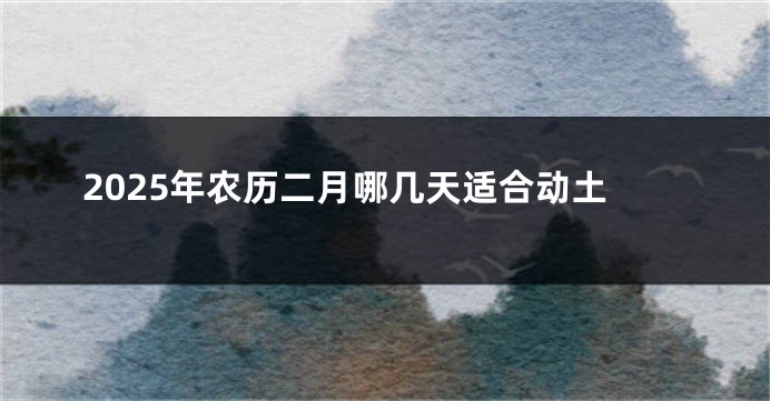 2025年农历二月哪几天适合动土