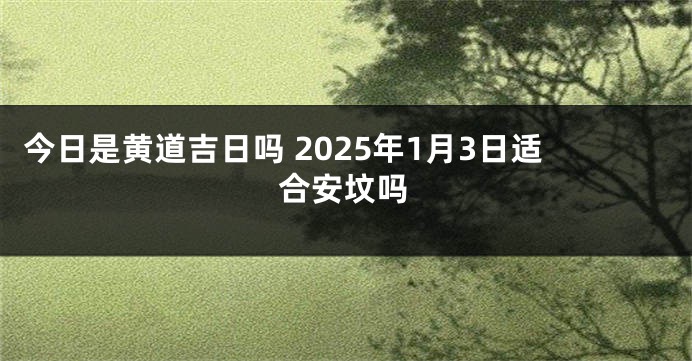 今日是黄道吉日吗 2025年1月3日适合安坟吗