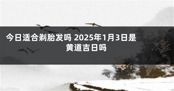 今日适合剃胎发吗 2025年1月3日是黄道吉日吗
